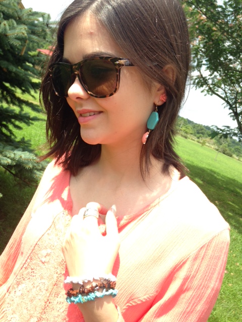 Coral with lace top 7