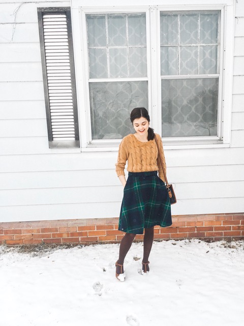 Thrifted Plaid Skirt for&nbsp;Winter