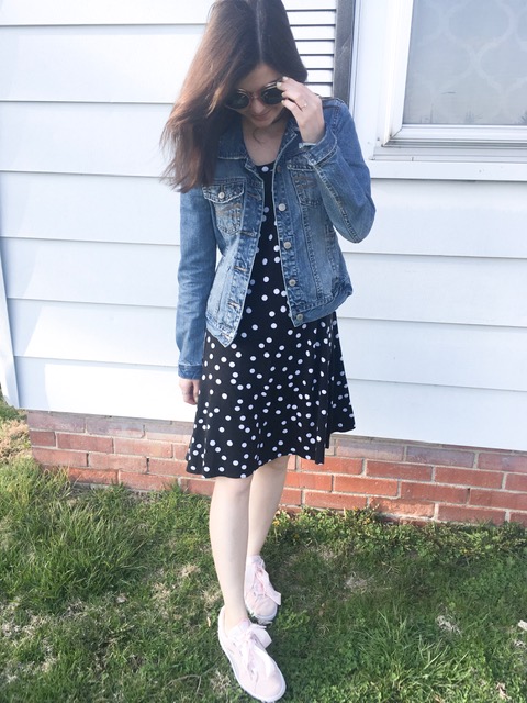 polka dot dress & tennis shoes 3