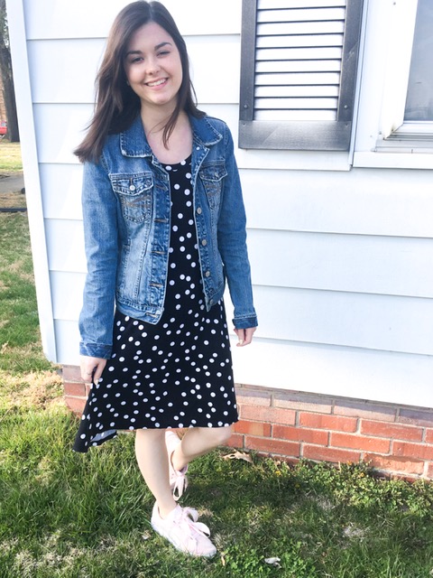 polka dot dress & tennis shoes 6