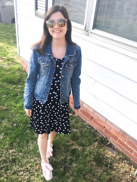 polka dot dress & tennis shoes 7